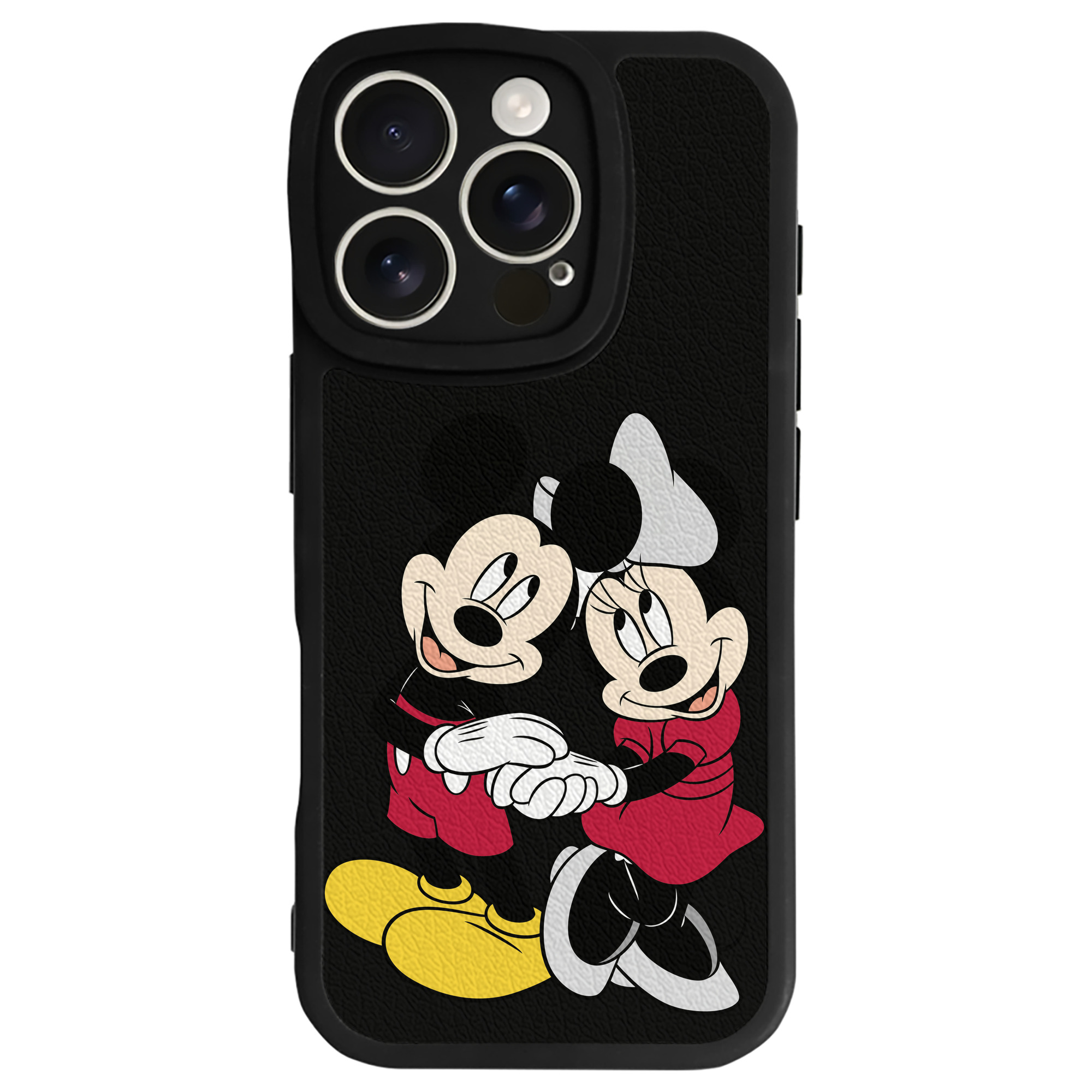 （画像用） ミッキーマウス Mickey Mouse 【iPhone 16シリーズ対応】シリコンスマホケース（レザー調） 材質：シリコン